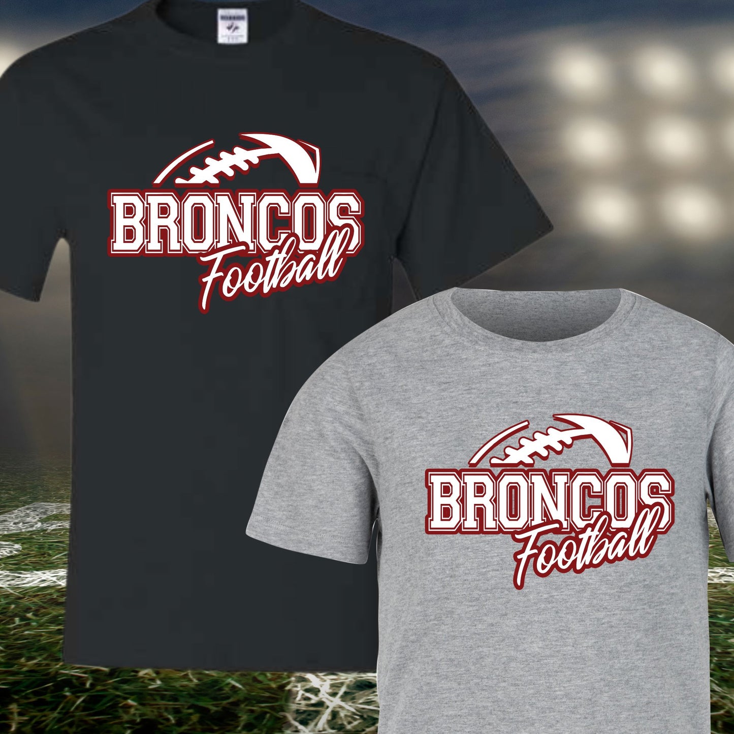BRONCOS Football T-Shirt B1ack By Design LLC