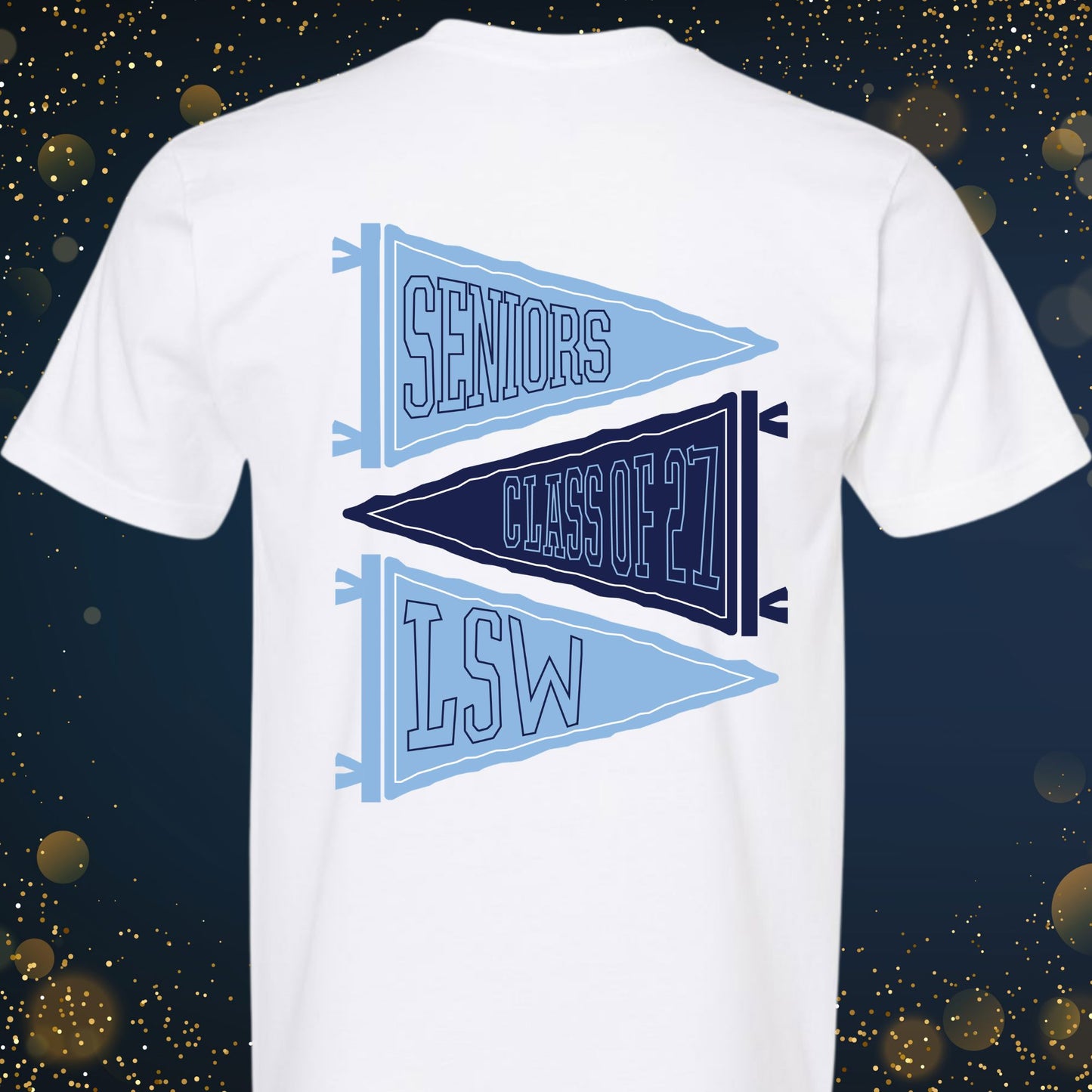 Senior Flag (Front + Back) T-Shirt Design PRE-ORDER B1ack By Design LLC