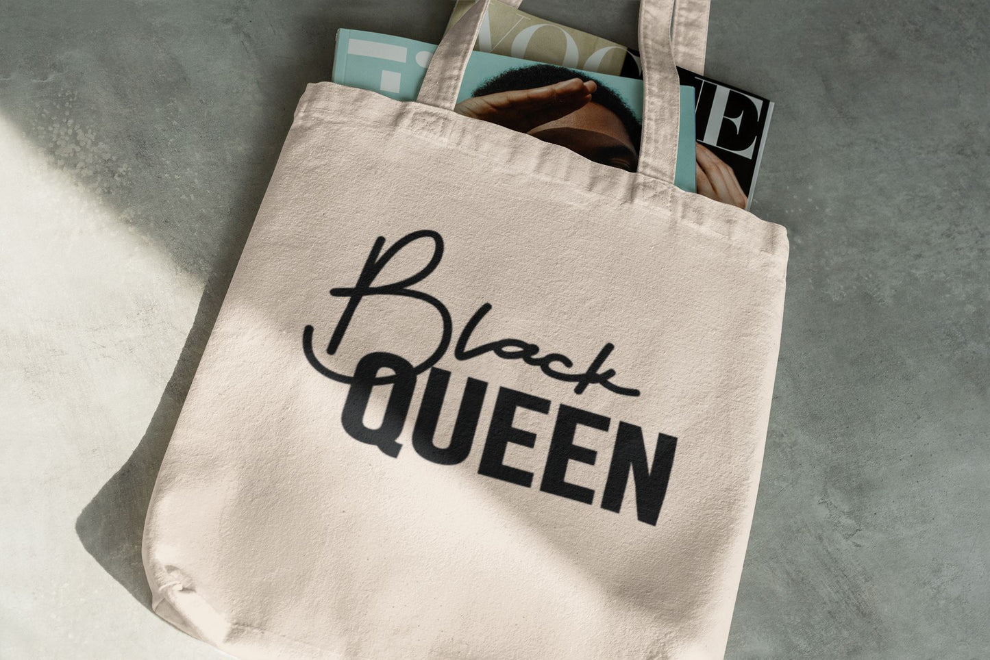 Canvas Tote/Pretty, Black and Educated/Black Queen/Melanin Goddess/Phenomenal Black Woman Tote Bag B1ack By Design LLC