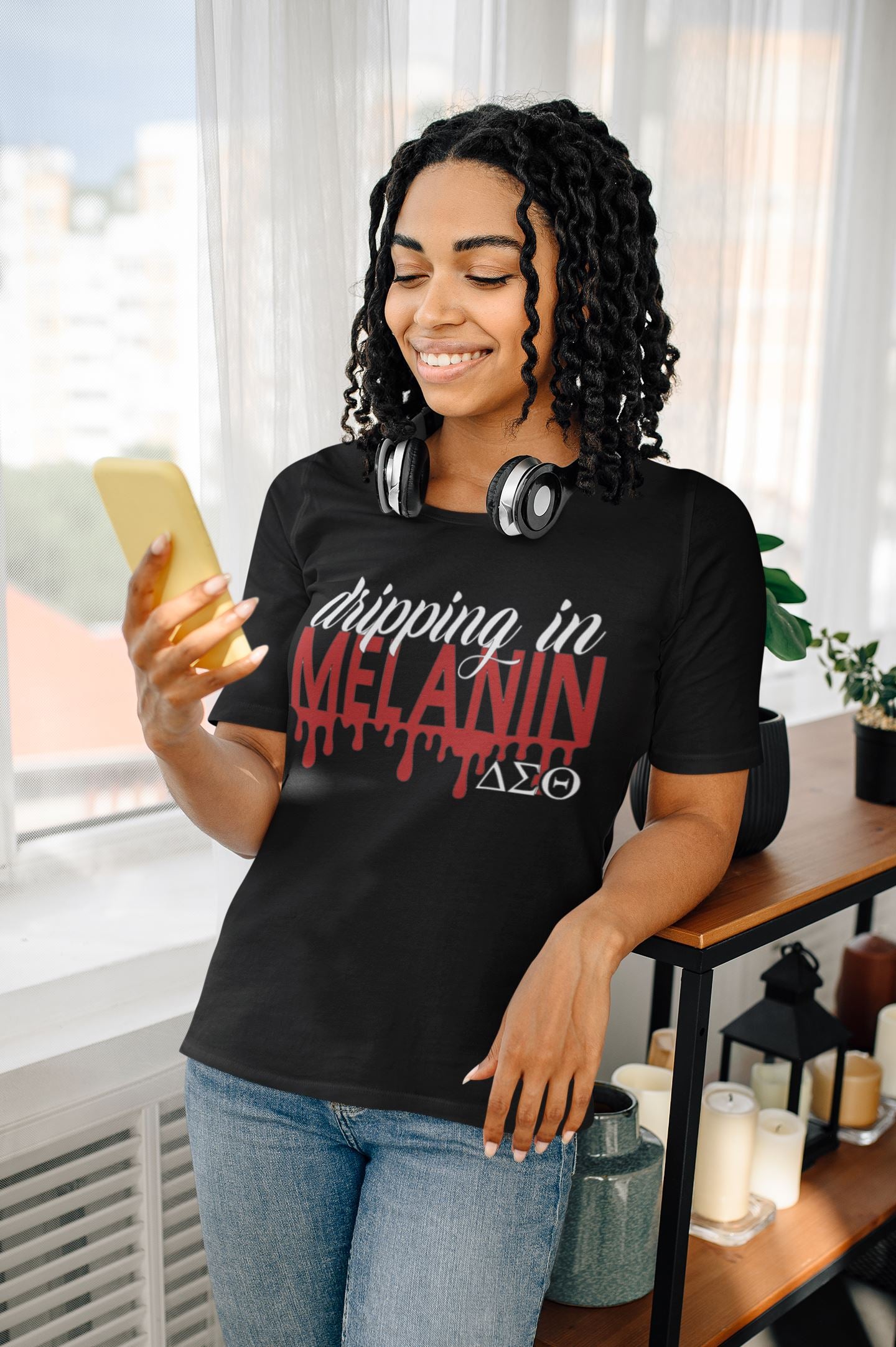 Dripping in Melanin Sorority Inspired T-Shirt, Melanin Dripping, Crossing Gift, Sorority Anniversary Shirt B1ack By Design LLC