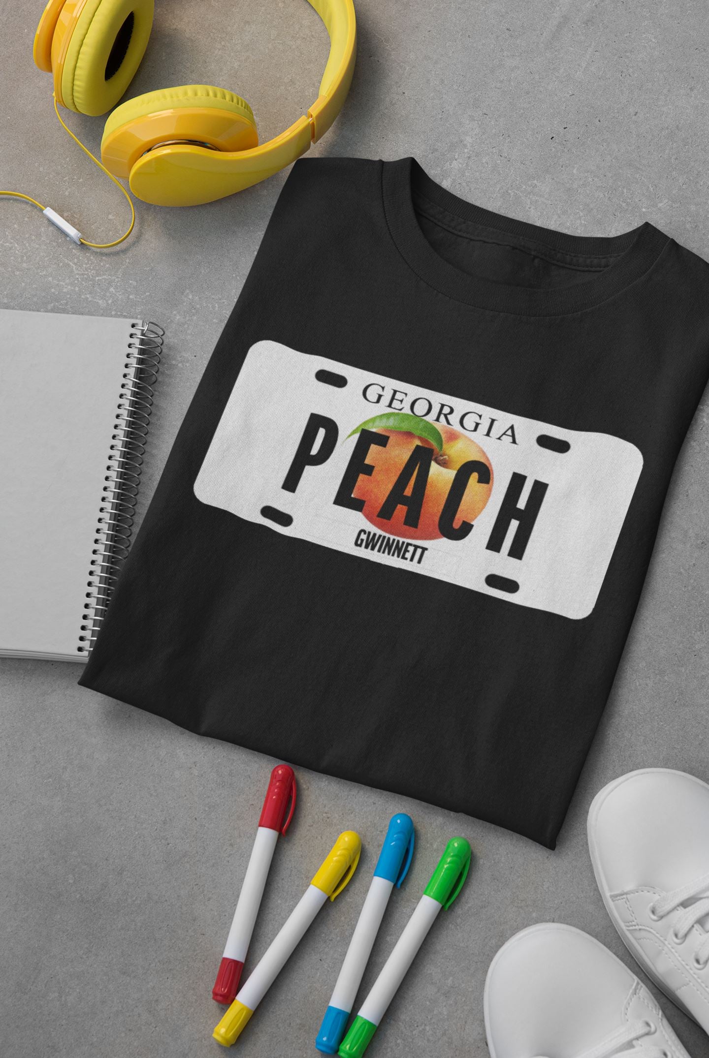 Georgia Peach T-Shirt, Georgia Girl, License Plate Themed Shirt B1ack By Design LLC