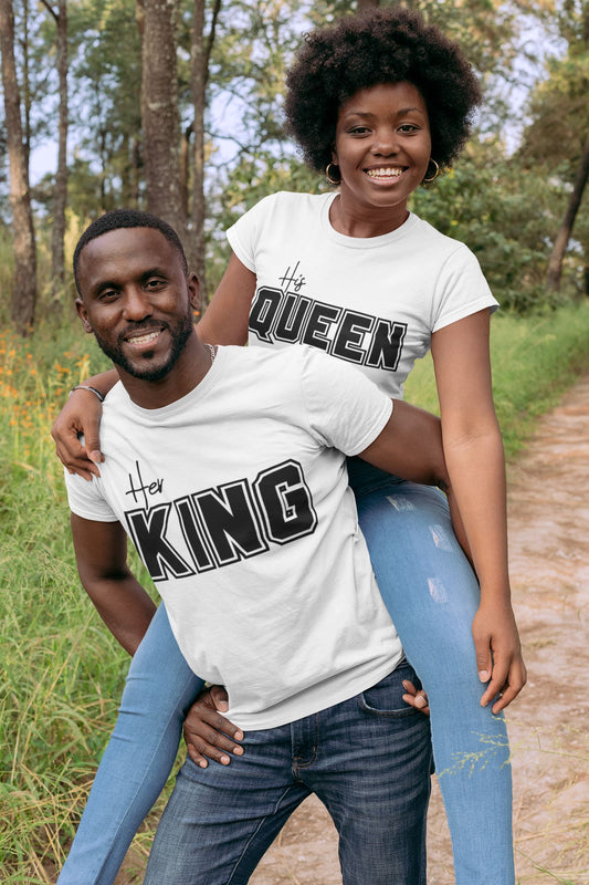 His Queen, Her King Couple T-Shirts Shirt B1ack By Design LLC