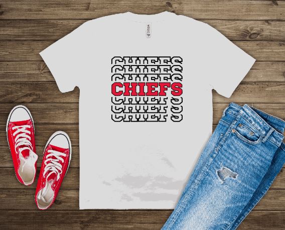 Kansas City Chiefs T-Shirt 2XL / White / Heart Chiefs