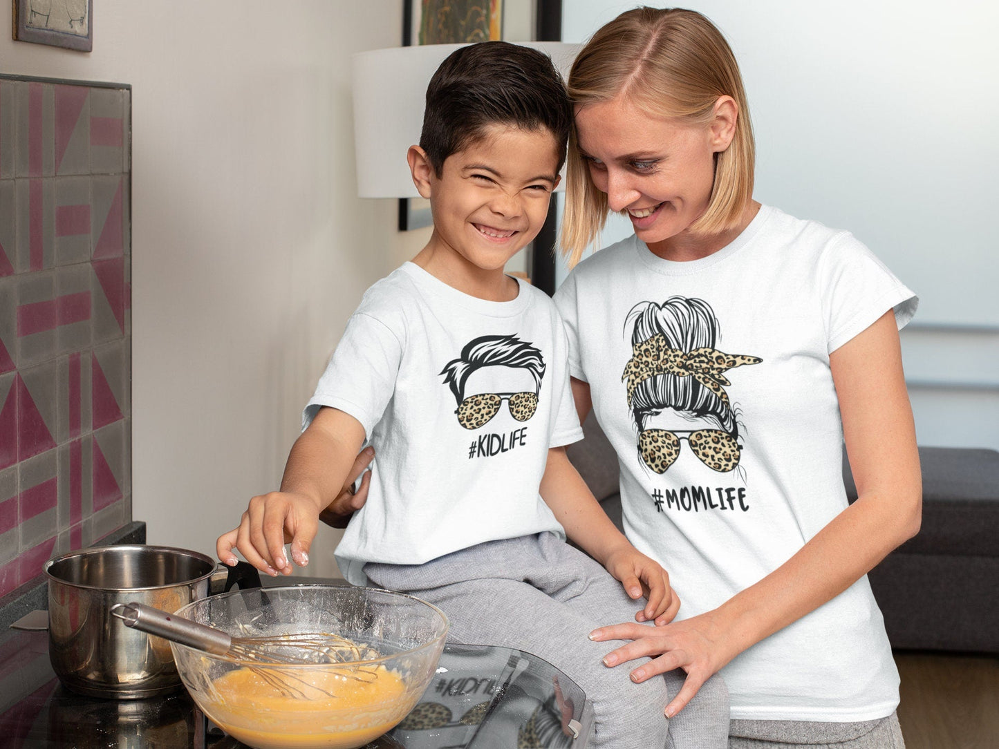 Mom Life Shirt, Kid Life Shirt, Messy Bun Shirt, Mom/Kid Matching Shirt B1ack By Design LLC