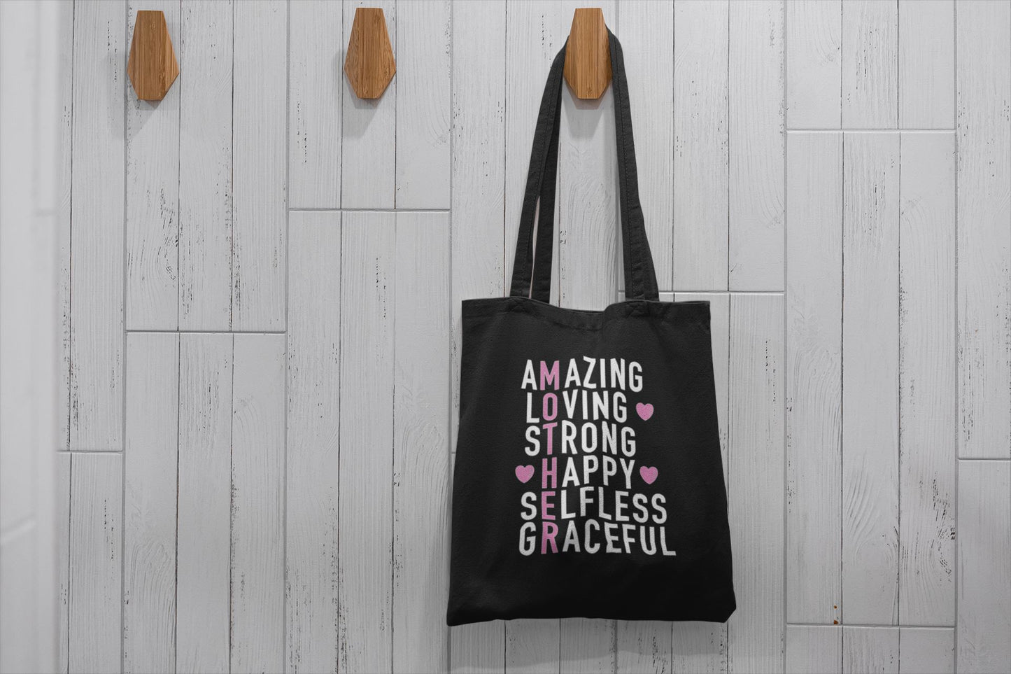 Motherhood Themed Canvas Tote Bag/World's Best Mom/Afro Mom/MOTHER Tote Bag B1ack By Design LLC Black MOTHER