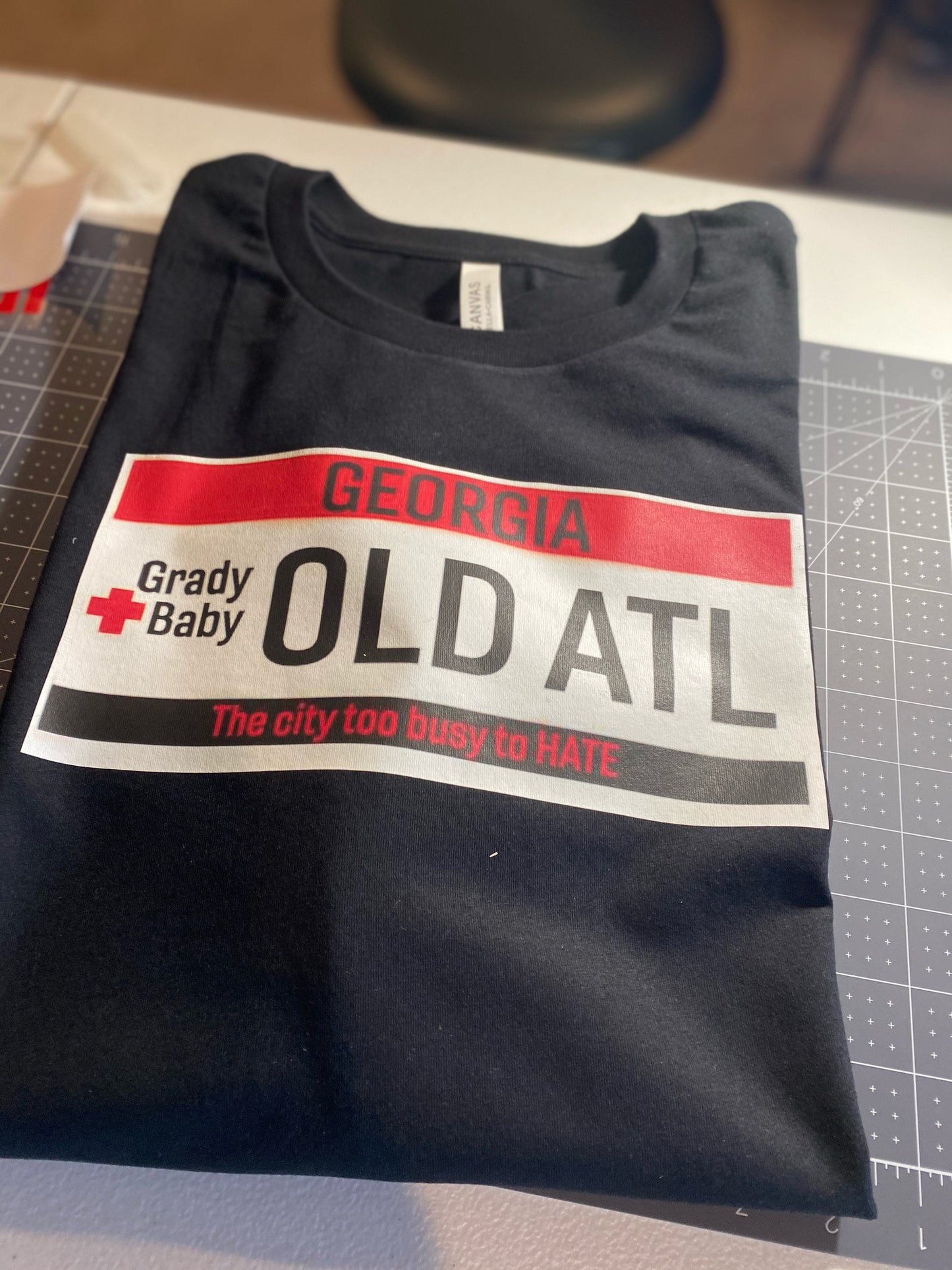 OLD ATL - Grady Baby License Plate Shirt B1ack By Design LLC
