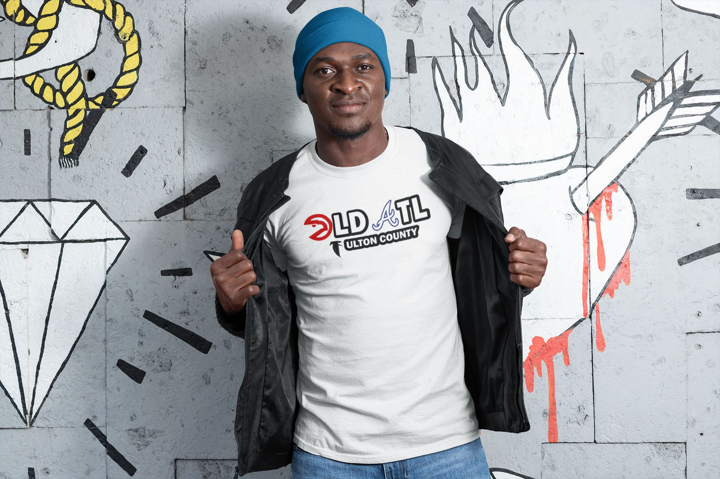 Old Atl T-Shirt, Sports Themed T-Shirt (Inspired by Atlanta Sports) B1ack By Design LLC S White