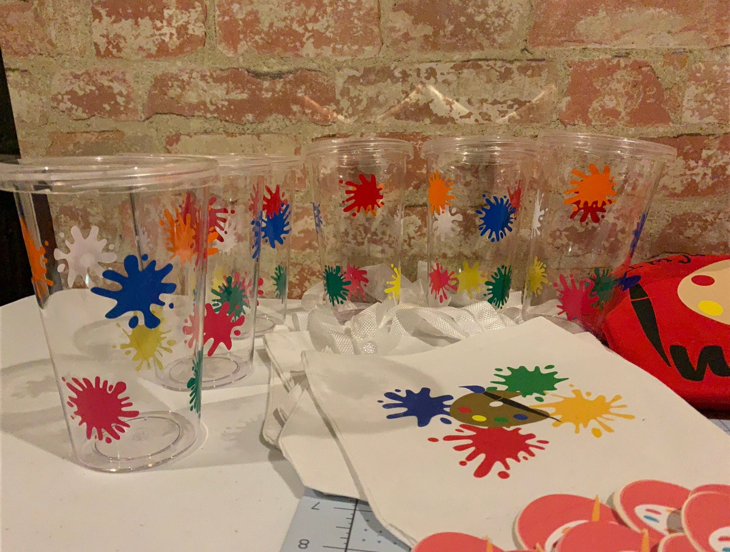 Paint Party Package, Paint Party Cup. Paint Party Tote Bags, Paint Party Cupcake Toppers, Art Party Supplies, Birthday Bundle, Birthday Fun B1ack By Design LLC