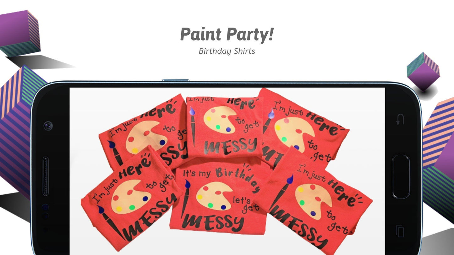 Paint Party T-Shirt, Kids Paint Party, Birthday T-Shirt, Art Party T-Shirt, Party Shirts, Matching Shirts, Artist Shirts, Paint Party B1ack By Design LLC