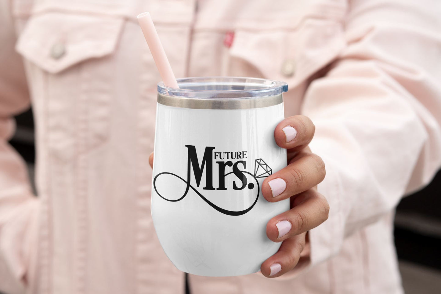 Personalized Wine Tumbler| Bridesmaid Glasses| Bridal Party Gift| Bridesmaid Proposal| Stainless Steel Stemless Glass B1ack By Design LLC