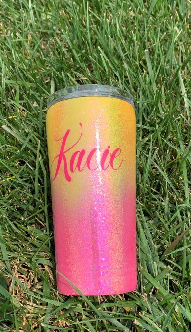 Pink Lemonade Glitter 16 oz. Tumbler Drinkware B1ack By Design LLC