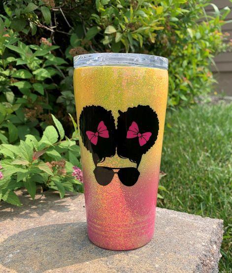 Pink Lemonade Glitter 16 oz. Tumbler Drinkware B1ack By Design LLC