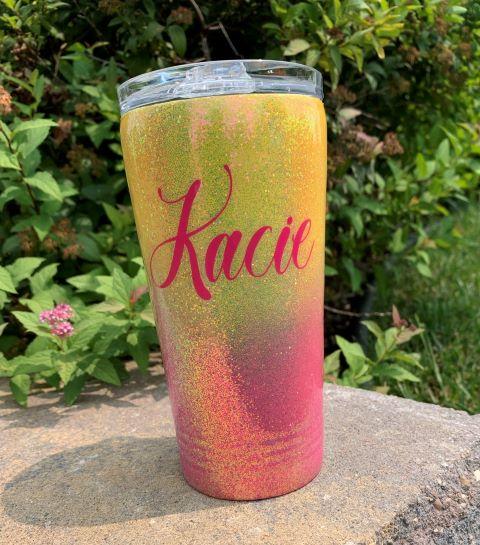 Pink Lemonade Glitter 16 oz. Tumbler Drinkware B1ack By Design LLC