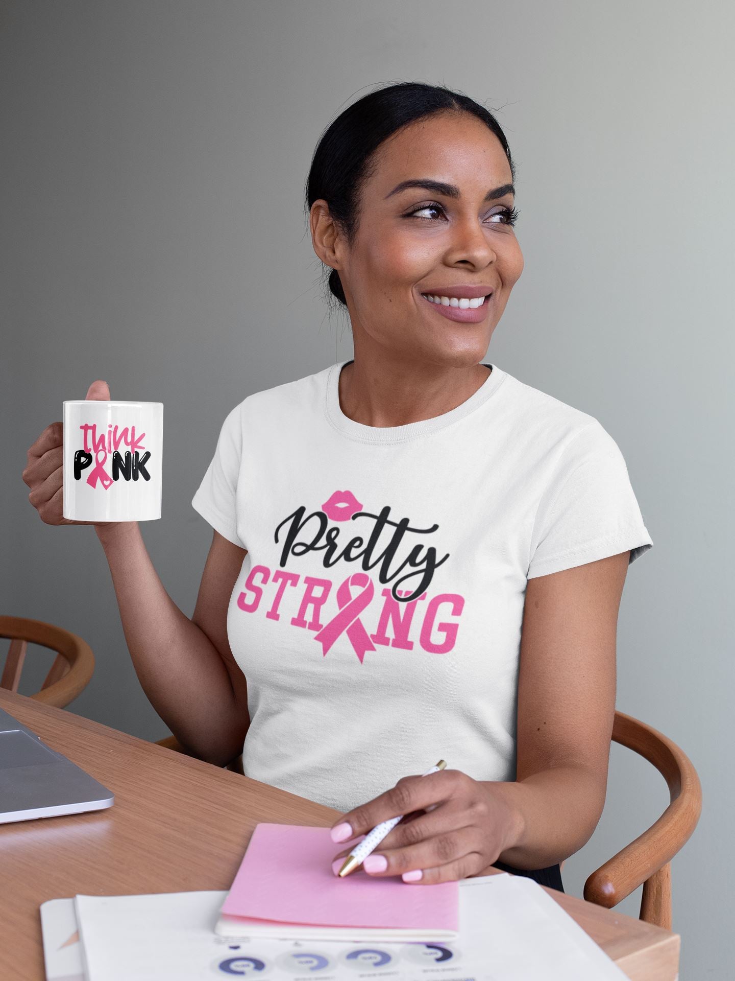 Pink Ribbon T-Shirt, Breast Cancer Awareness T-Shirt B1ack By Design LLC