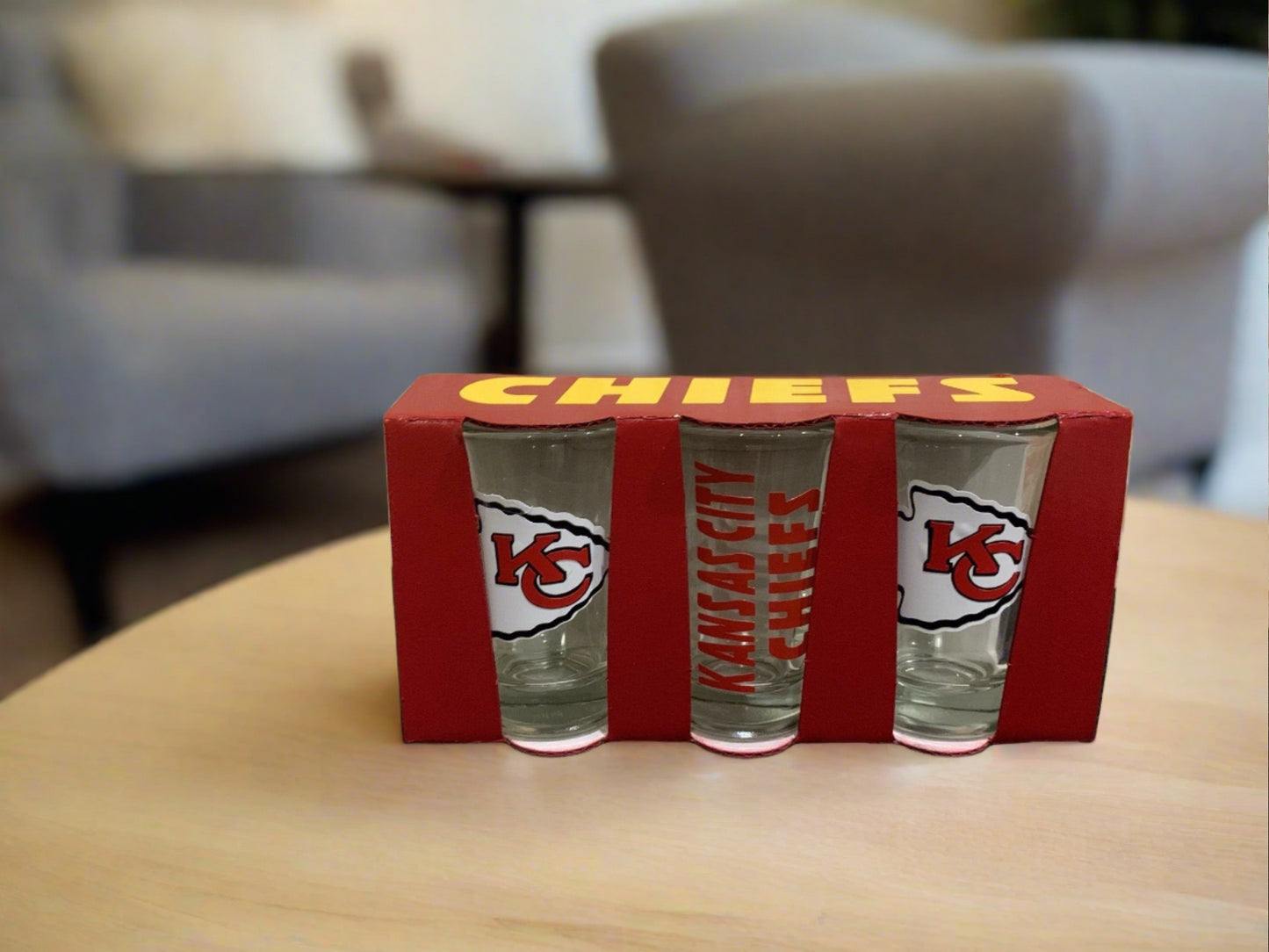 Sports Themed Shot Glass Set, 3-Piece Set Inspired by Football, Football Gift Set Drinkware B1ack By Design LLC
