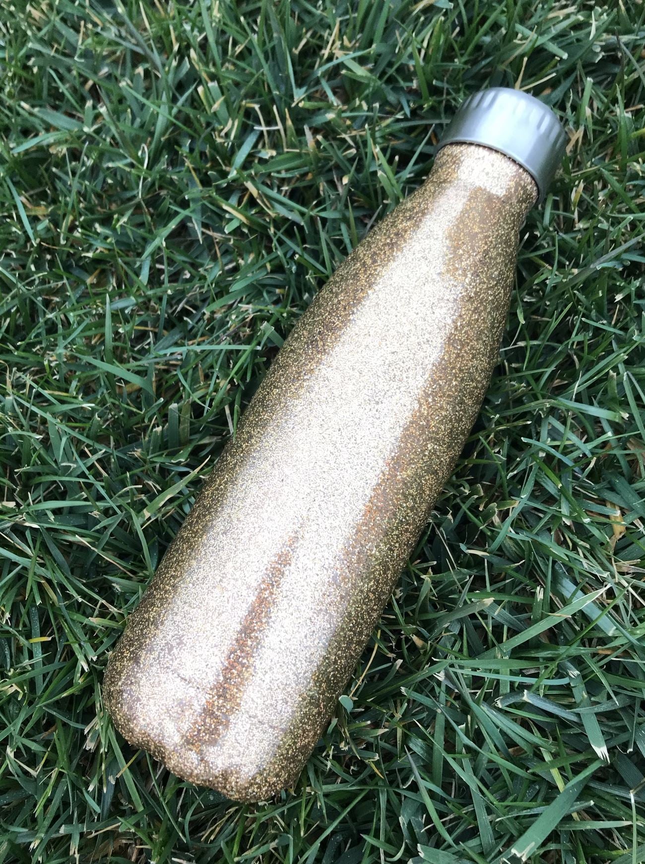 Stainless Steel Water Bottle Water Bottle B1ack By Design LLC Holographic Rose Gold Glitter Glitter Only