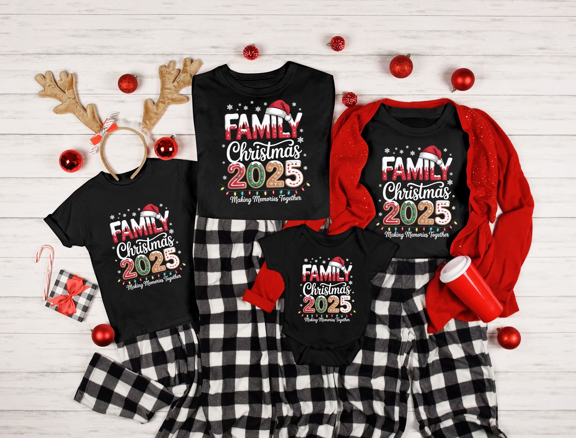 Christmas Holiday T-Shirt, Matching Family Shirts B1ack By Design LLC 