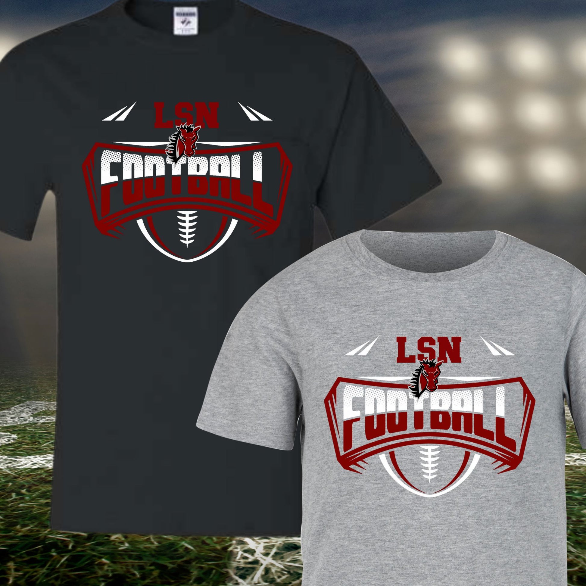 LSN Football T-Shirt B1ack By Design LLC 