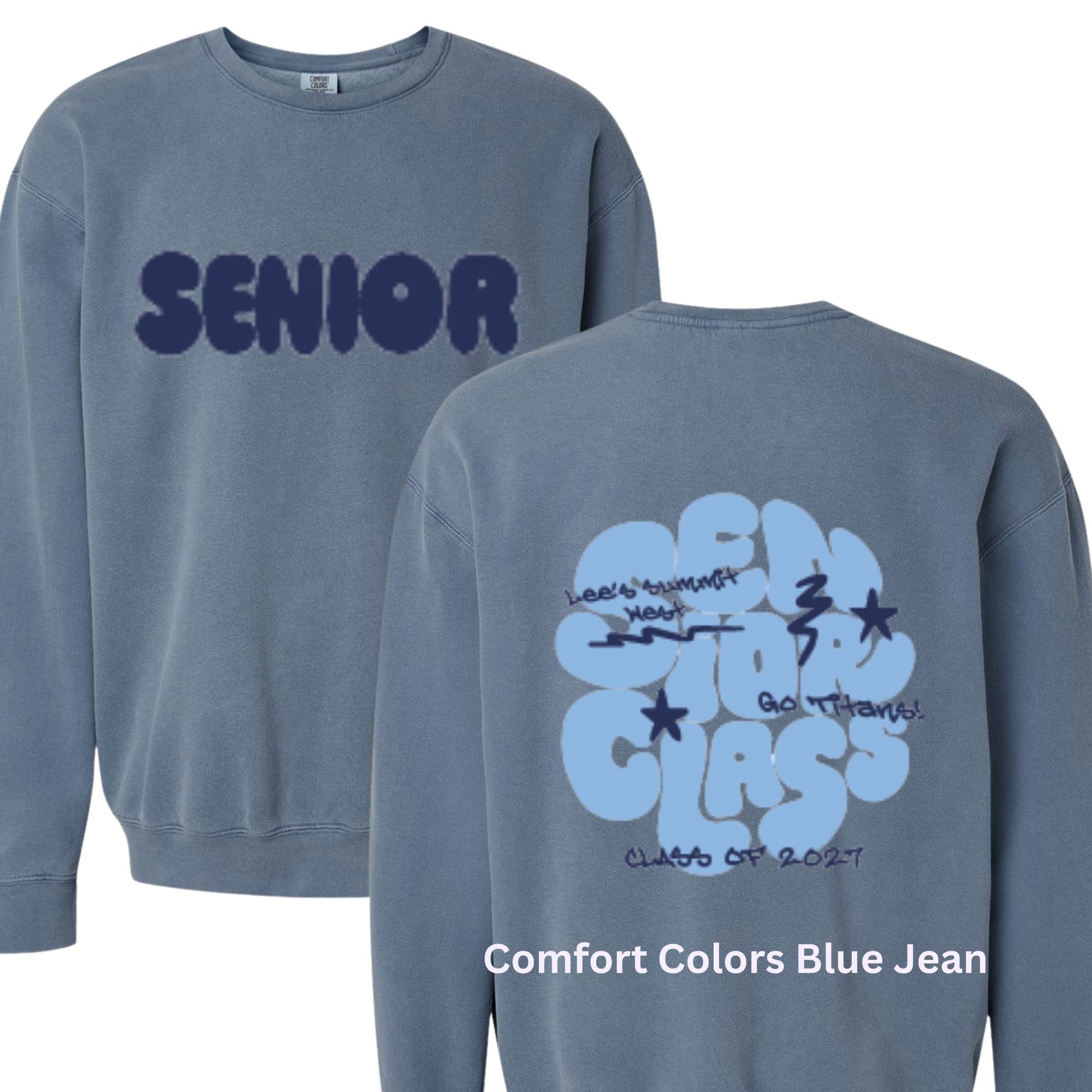 SENIOR (Front + Back) Crewneck Sweatshirt PRE-ORDER B1ack By Design LLC 