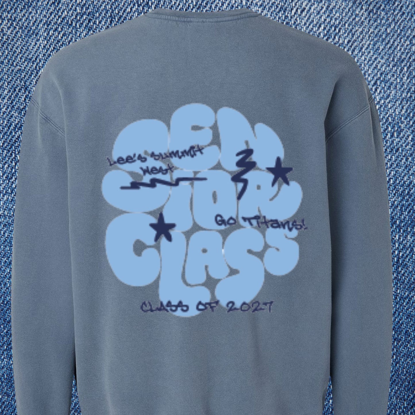 SENIOR (Front + Back) Crewneck Sweatshirt PRE-ORDER B1ack By Design LLC 