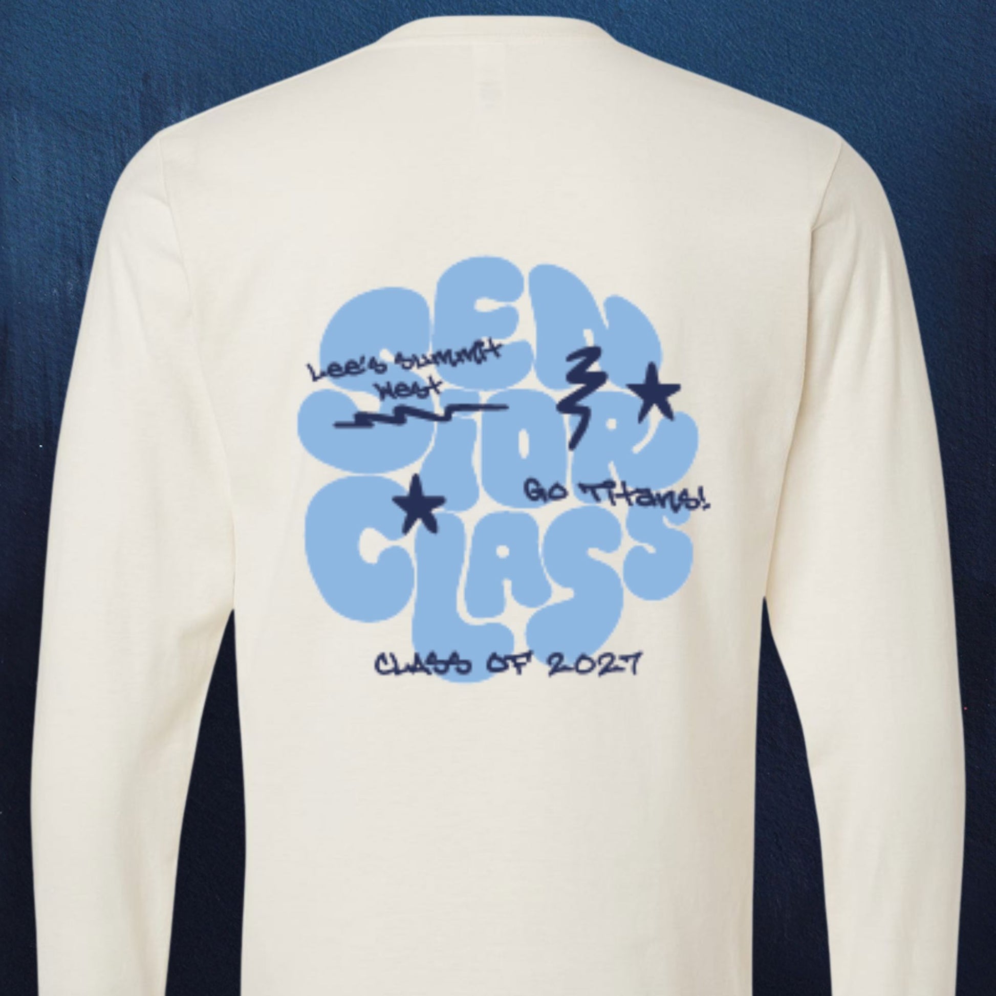 SENIOR (Front + Back) Long-Sleeve Shirt Design PRE-ORDER B1ack By Design LLC 