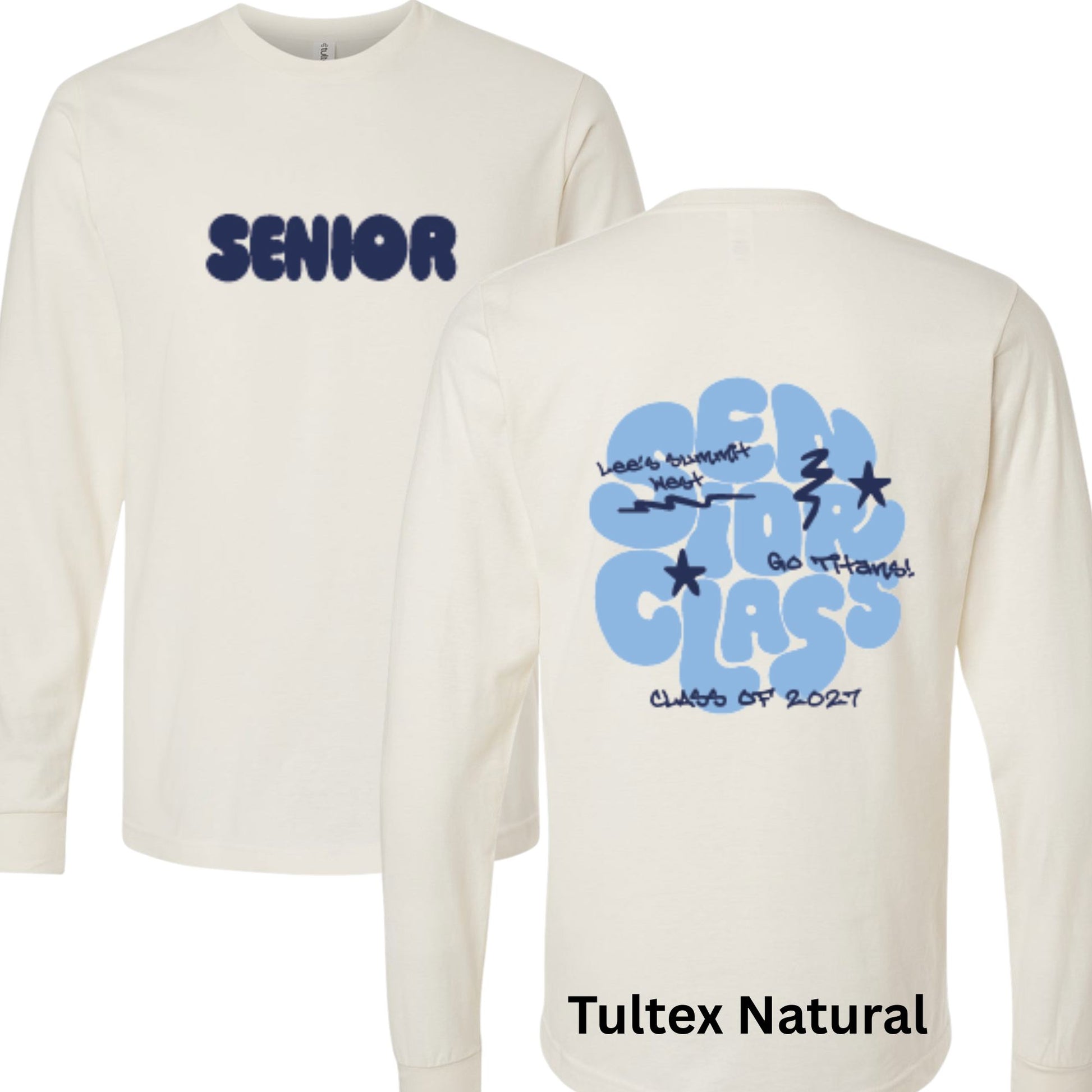 SENIOR (Front + Back) Long-Sleeve Shirt Design PRE-ORDER B1ack By Design LLC 