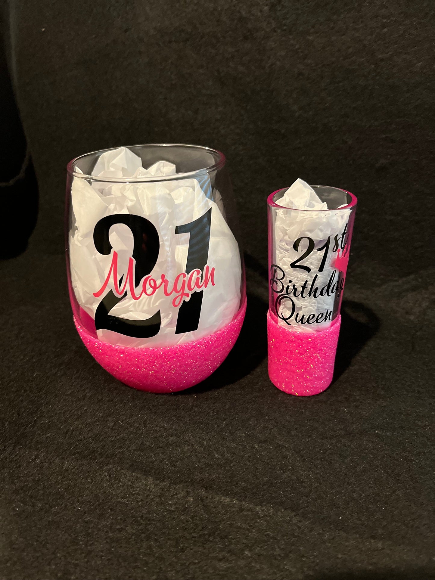 Stemless Glitter Glass (Birthday Edition) Stemless Glass B1ack By Design LLC 