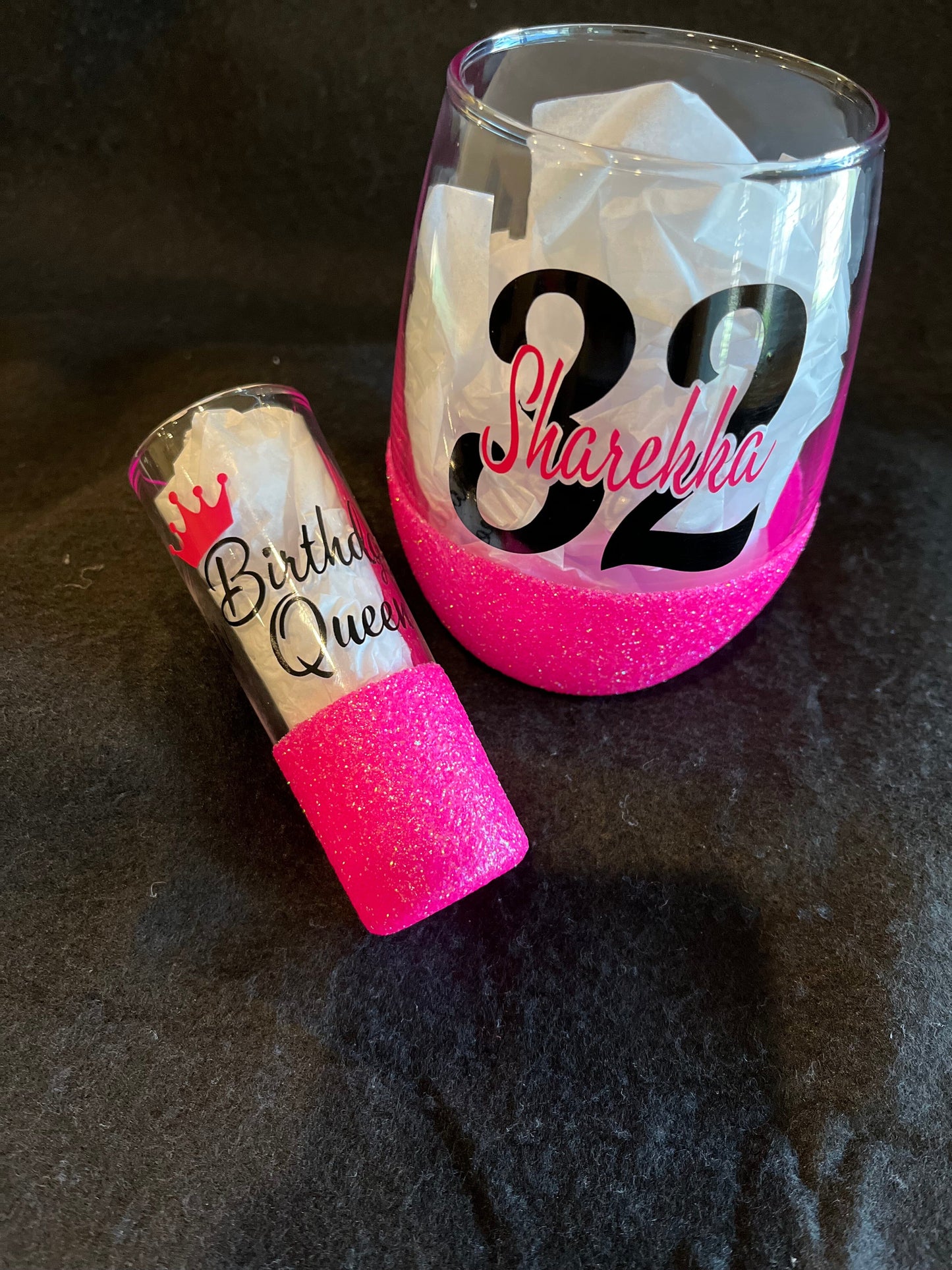 Stemless Glitter Glass (Birthday Edition) Stemless Glass B1ack By Design LLC 