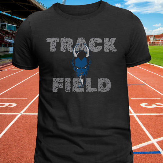 Track & Field Blue Devils (Logo Face) B1ack By Design LLC 
