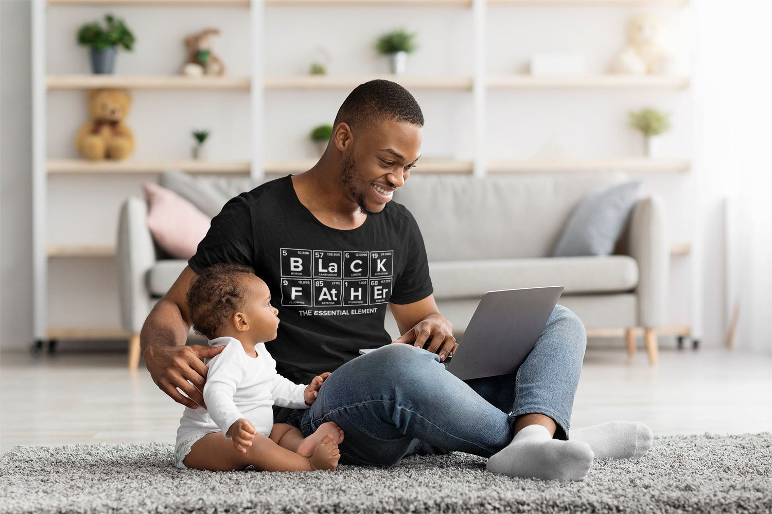 Black Father, The Essential Element, Periodic Table T-Shirt B1ack By Design LLC 