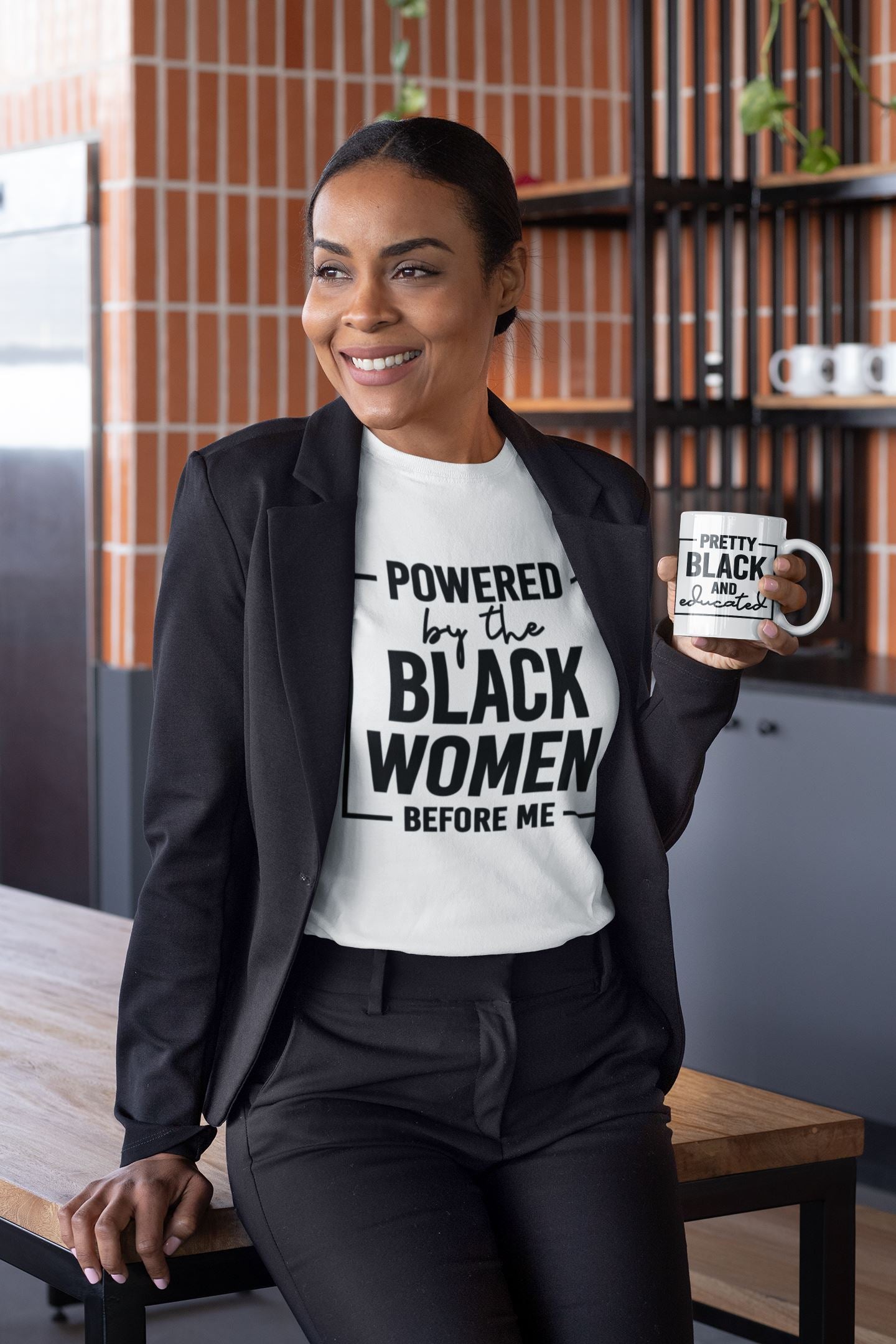 Black Queen T-Shirt Shirt B1ack By Design LLC S BLACK Powered by the Black Women Before Me