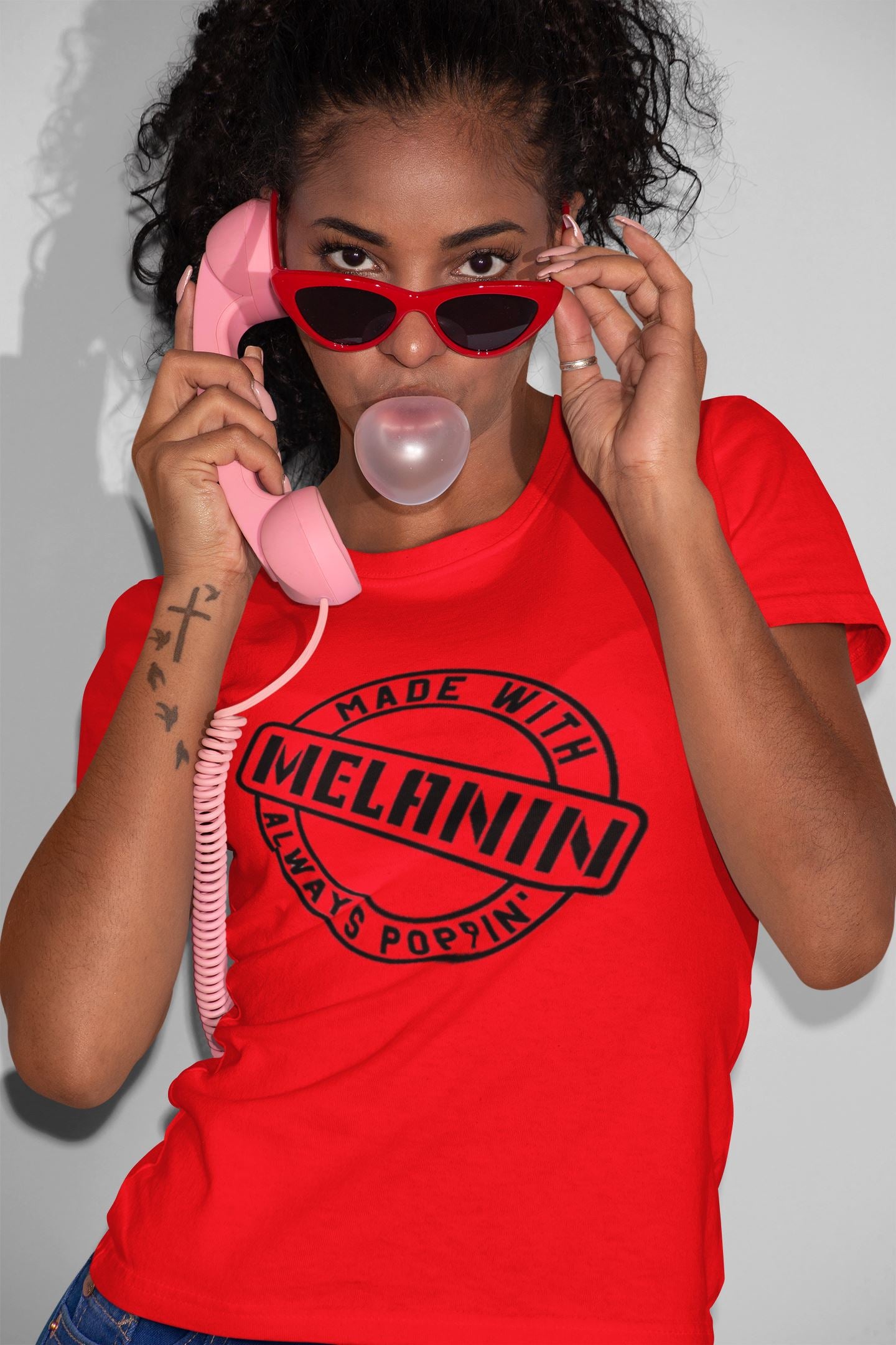 Made with Melanin, Always Poppin' T-Shirt Shirt B1ack By Design LLC 