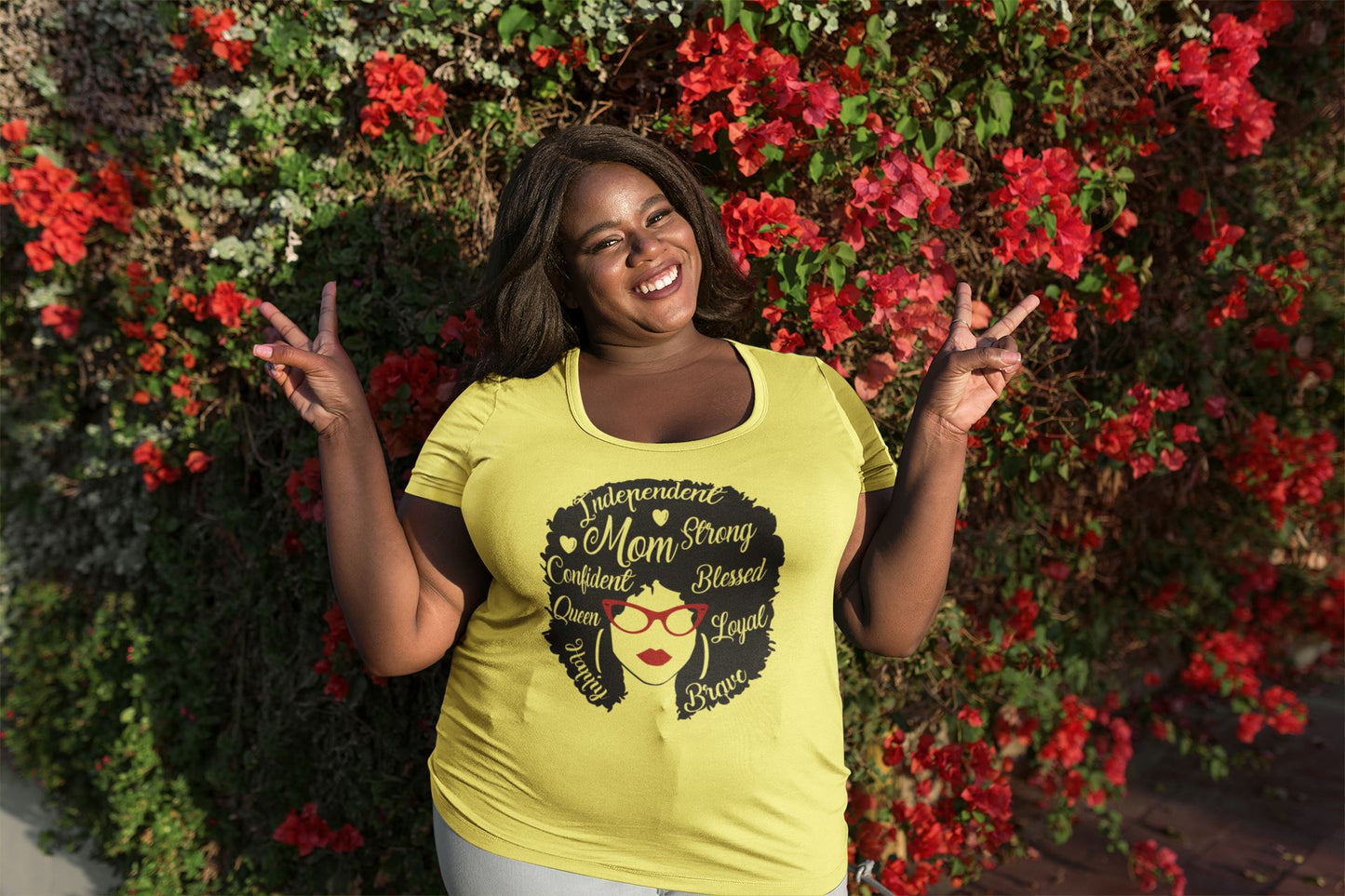 Motherhood Themed T-Shirt, Afro Mom B1ack By Design LLC 