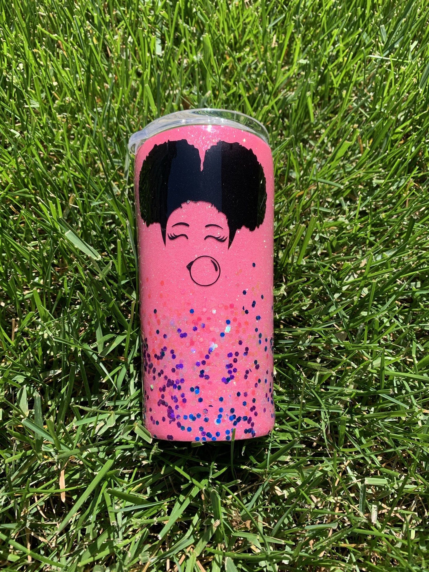 Pink Confetti Glitter 16 oz. Tumbler Drinkware B1ack By Design LLC 