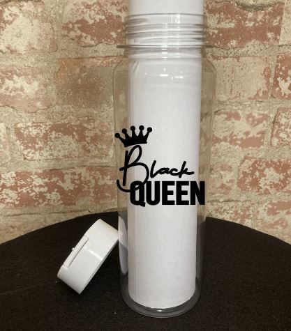 Plastic 30-oz Water Bottle: Black and Educated / Black Queen / Melanin Goddess Water Bottle B1ack By Design LLC 