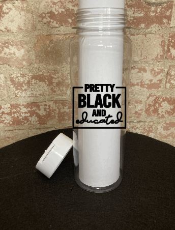 Plastic 30-oz Water Bottle: Black and Educated / Black Queen / Melanin Goddess Water Bottle B1ack By Design LLC 