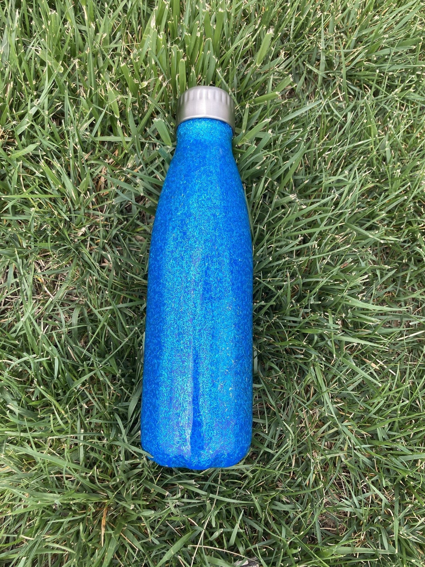 Stainless Steel Water Bottle Water Bottle B1ack By Design LLC Holographic Blue Glitter Glitter Only 