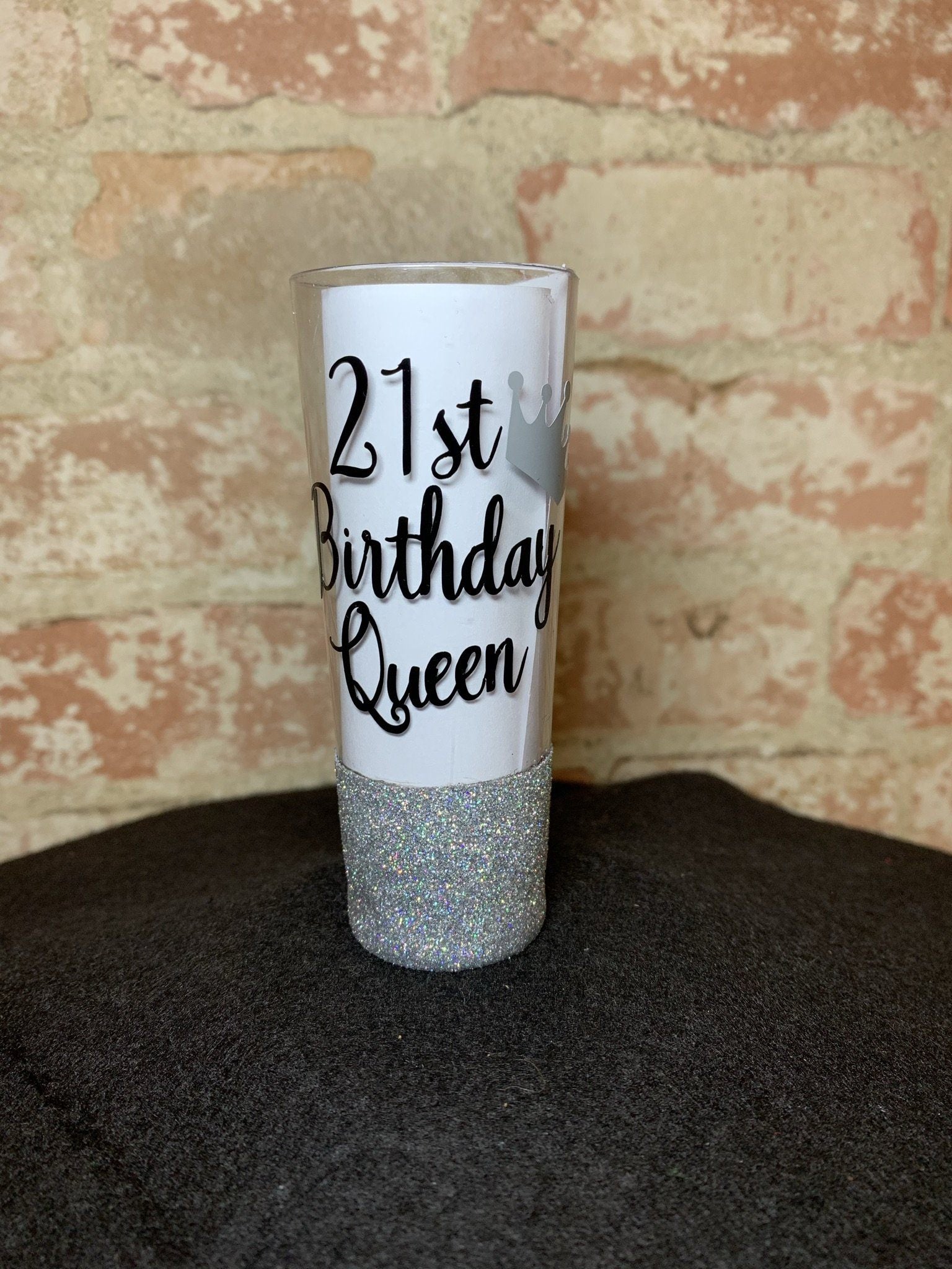 Stemless Glitter Glass (Birthday Edition) Stemless Glass B1ack By Design LLC 