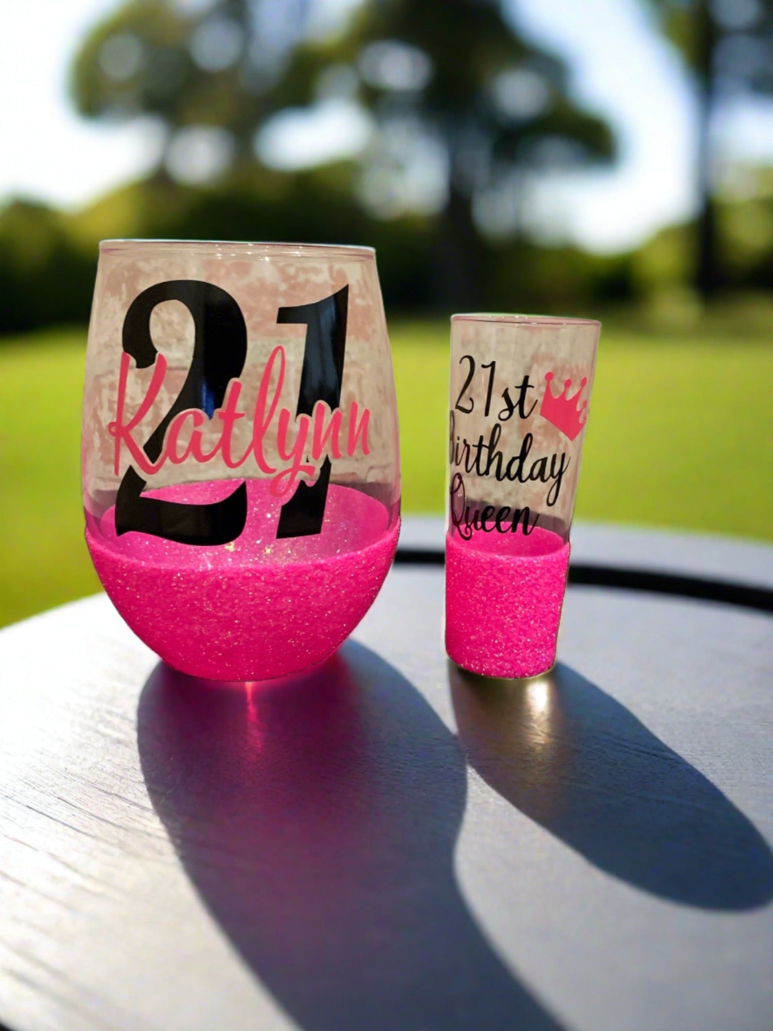 Stemless Glitter Glass (Birthday Edition) Stemless Glass B1ack By Design LLC 